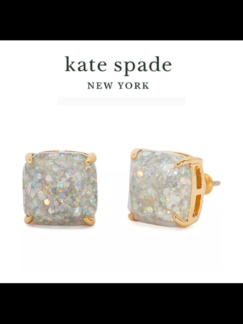 Kate Spade Women's Small Square Stud Earrings (Opal)